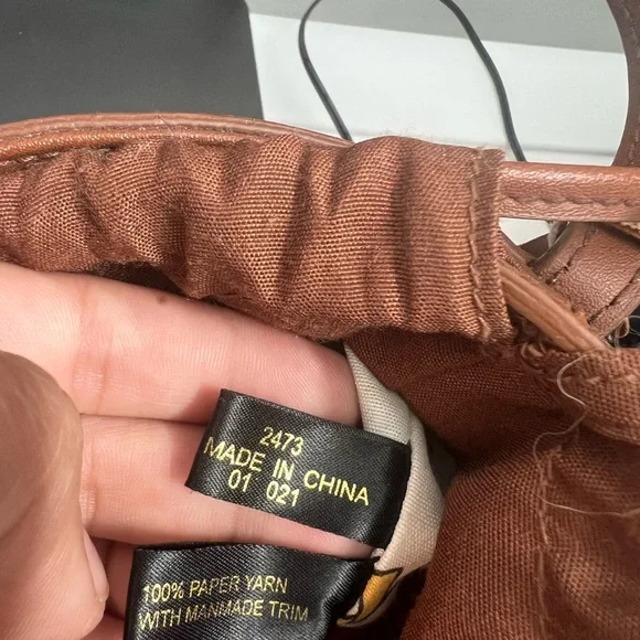 Etienne Aigner Tan Woven Mini Bag with Pineapple Charm - Picture 11 of 11